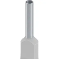 Insulated twin wire end ferrule, 4.0 mm², 18 mm long, DIN 46228-4, UL 486F-F, gray, 2100003