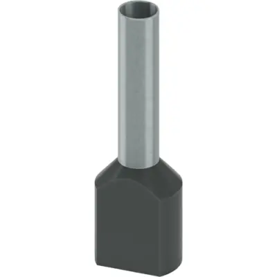 Insulated twin wire end ferrule, 6.0 mm², 18 mm long, DIN 46228-4, UL 486F-F, black, 2100000 - 1