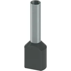 Insulated twin wire end ferrule, 6.0 mm², 18 mm long, DIN 46228-4, UL 486F-F, black, 2100000