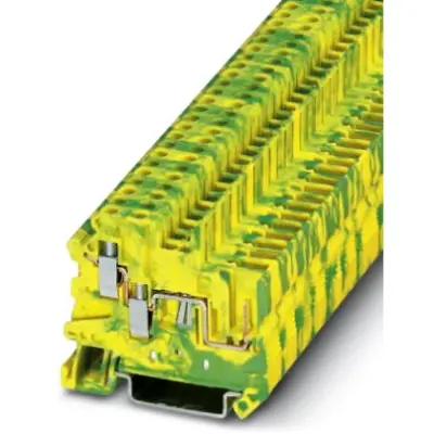 Protective conductor terminal, screw/plug-in connection, 0.14-4.0 mm², 3 pole, 6 kV, yellow/green, 3060513 - 1