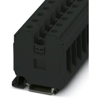 Through terminal block, screw connection, 1.5-50 mm², 2 pole, 125 A, 8 kV, black, 3044226 - 1