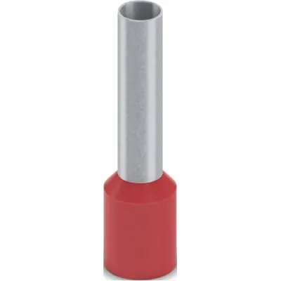Insulated wire end ferrule, 10 mm², 28 mm/18 mm long, NFC 63-023, red, 2100037 - 1