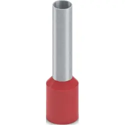 Insulated wire end ferrule, 10 mm², 28 mm/18 mm long, NFC 63-023, red, 2100037