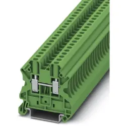 Through terminal block, screw connection, 0.14-6.0 mm², 2 pole, 32 A, 8 kV, green, 3045156