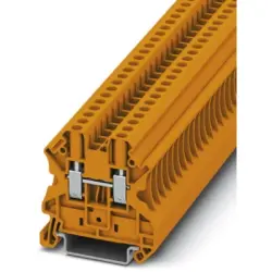 Through terminal block, screw connection, 0.14-6.0 mm², 2 pole, 32 A, 8 kV, orange, 3045101