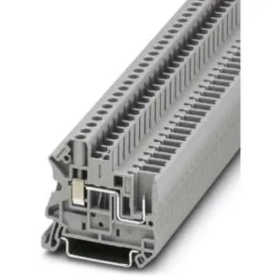 Through terminal block, screw/plug-in connection, 0.14-6.0 mm², 2 pole, 32 A, 8 kV, gray, 3045583 - 1