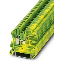Protective conductor terminal, screw/plug-in connection, 0.14-6.0 mm², 2 pole, 8 kV, yellow/green, 3001372