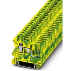 Protective conductor terminal, screw/plug-in connection, 0.14-6.0 mm², 2 pole, 8 kV, yellow/green, 3045606