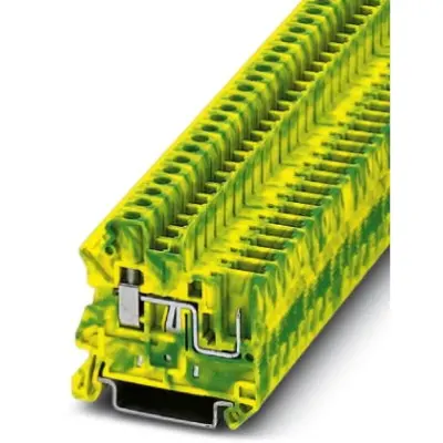 Protective conductor terminal, screw/plug-in connection, 0.14-6.0 mm², 2 pole, 8 kV, yellow/green, 3045606 - 1