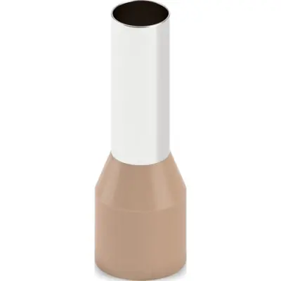 Insulated wire end ferrule, 25 mm², 30 mm/18 mm long, DIN 46228-4, UL 486F-E, brown, 2100030 - 1