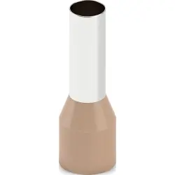 Insulated wire end ferrule, 25 mm², 30 mm/18 mm long, DIN 46228-4, UL 486F-E, brown, 2100030