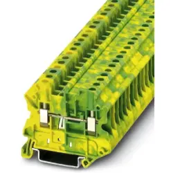 Protective conductor terminal, screw connection, 0.14-6.0 mm², 2 pole, 8 kV, yellow/green, 3046223