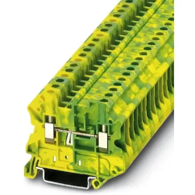 Protective conductor terminal, screw connection, 0.14-6.0 mm², 2 pole, 8 kV, yellow/green, 3046223 - 1
