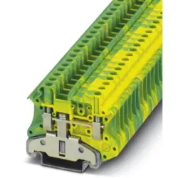 Protective conductor terminal, screw connection, 0.14-6.0 mm², 2 pole, 8 kV, yellow/green, 3046207