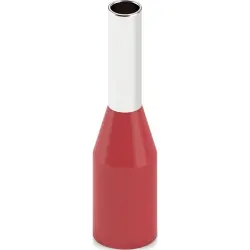 Insulated wire end ferrule, 1.5 mm², 12 mm/6 mm long, NFC 63-023, red, 2100072