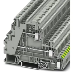 Protective conductor terminal, screw connection, 0.14-6.0 mm², 5 pole, 30 A, 6 kV, gray, 3214360