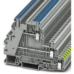 Protective conductor terminal, screw connection, 0.14-6.0 mm², 5 pole, 30 A, 6 kV, gray, 3214361
