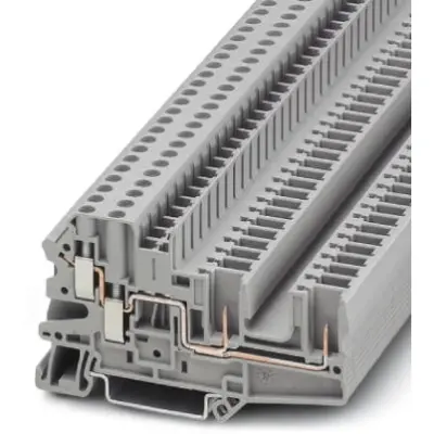 Through terminal block, screw/plug-in connection, 0.14-6.0 mm², 4 pole, 32 A, 6 kV, gray, 3060296 - 1