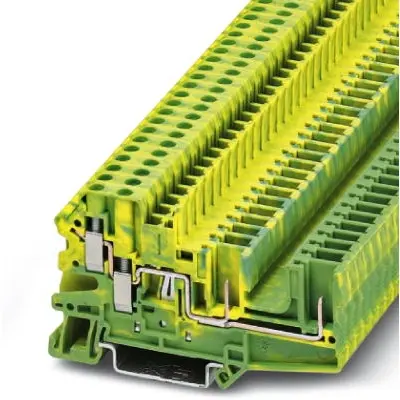 Protective conductor terminal, screw/plug-in connection, 0.14-6.0 mm², 4 pole, 6 kV, yellow/green, 3060319 - 1