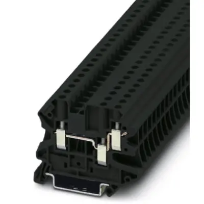 Through terminal block, screw connection, 0.14-6.0 mm², 3 pole, 32 A, 6 kV, black, 1079167 - 1