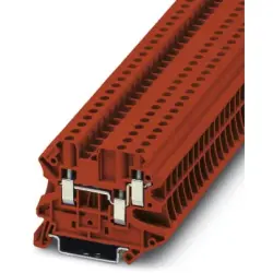 Through terminal block, screw connection, 0.14-6.0 mm², 3 pole, 32 A, 6 kV, red, 3044365