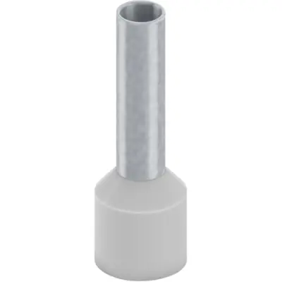 Insulated wire end ferrule, 2.5 mm², 14 mm/8 mm long, DIN 46228-4, UL 486F-E, gray, 2100239 - 1