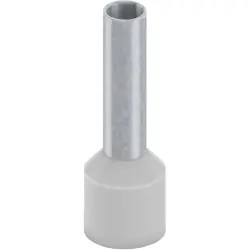 Insulated wire end ferrule, 2.5 mm², 14 mm/8 mm long, DIN 46228-4, UL 486F-E, gray, 2100239