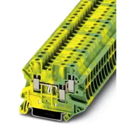 Protective conductor terminal, screw connection, 0.14-6.0 mm², 3 pole, 6 kV, yellow/green, 3044380