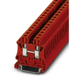 Through terminal block, screw connection, 0.2-10 mm², 2 pole, 41 A, 8 kV, red, 3045185