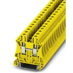 Through terminal block, screw connection, 0.2-10 mm², 2 pole, 41 A, 8 kV, yellow, 3045172