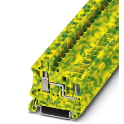 Protective conductor terminal, screw/plug-in connection, 0.2-10 mm², 2 pole, 8 kV, yellow/green, 3060555 - 1