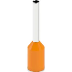 Insulated wire end ferrule, 0.5 mm², 14 mm/8 mm long, DIN 46228-4, UL 486F-E, orange, 2100128