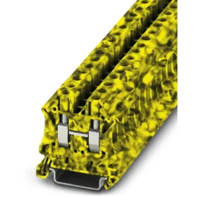 Through terminal block, screw connection, 0.2-10 mm², 2 pole, 41 A, 8 kV, yellow/black, 3047647 - 1