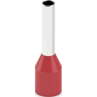 Insulated wire end ferrule, 1.5 mm², 14 mm/8 mm long, DIN 46228-4, UL 486F-E, red, 2100069 - 1