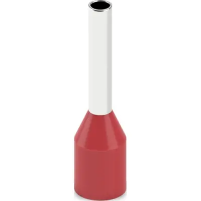 Insulated wire end ferrule, 1.0 mm², 14 mm/8 mm long, DIN 46228-4, UL 486F-E, red, 2100091 - 1
