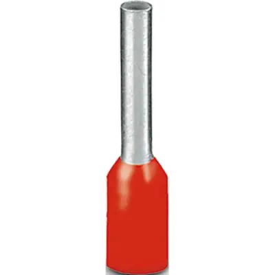 Insulated wire end ferrule, 1.5 mm², 14 mm/8 mm long, UL 486F-E, red, 3202928 - 1