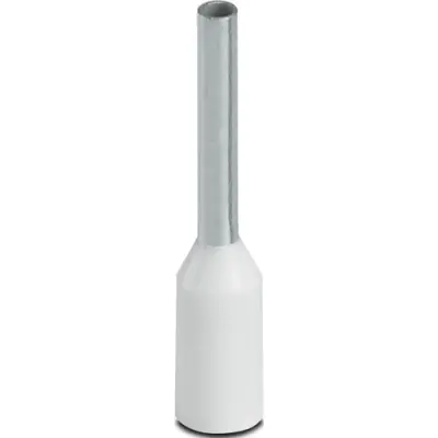 Insulated wire end ferrule, 0.5 mm², 14 mm/8 mm long, DIN 46228-4, UL 486F-E, NFC 63-023, white, 3200881 - 1