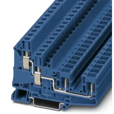 Through terminal block, screw/plug-in connection, 0.2-10 mm², 4 pole, 41 A, 6 kV, blue, 3060571 - 1