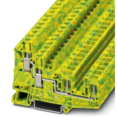 Protective conductor terminal, screw/plug-in connection, 0.2-10 mm², 4 pole, 6 kV, yellow/green, 3060584 - 1
