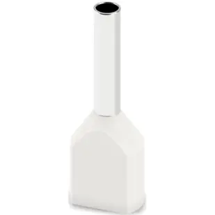 Insulated twin wire end ferrule, 0.75 mm², 15 mm/8 mm long, UL 486F, white, 2100011 - 1