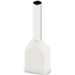 Insulated twin wire end ferrule, 0.75 mm², 15 mm/8 mm long, UL 486F, white, 2100011