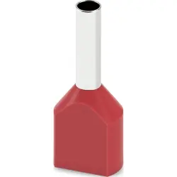 Insulated twin wire end ferrule, 1.5 mm², 8 mm long, DIN 46228-4, UL 486F-F, red, 2100006