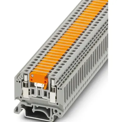 Knife disconnect terminal, screw connection, 0.2-4.0 mm², 2 pole, 16 A, 6 kV, gray, 3104107 - 1