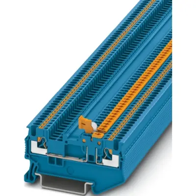 Knife disconnect terminal, push-in connection, 0.25-1.5 mm², 2 pole, 10 A, blue, 3210302 - 1