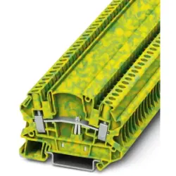 Protective conductor terminal, screw connection, 0.14-6.0 mm², 2 pole, 6 kV, yellow/green, 3047478