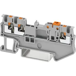 Knife disconnect terminal, push-in connection, 0.25-1.5 mm², 3 pole, 10 A, 6 kV, gray, 3210311