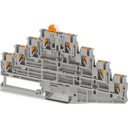 Knife disconnect terminal, push-in connection, 0.34-4.0 mm², 8 pole, 18 A, 6 kV, gray, 1336406