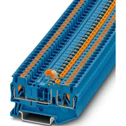 Knife disconnect terminal, push-in connection, 0.34-4.0 mm², 2 pole, 20 A, 8 kV, blue, 3211650