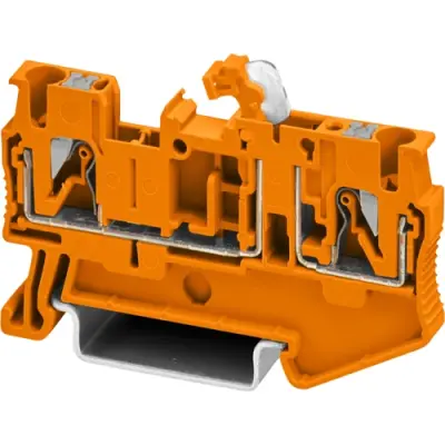 Knife disconnect terminal, push-in connection, 0.34-4.0 mm², 2 pole, 20 A, 8 kV, orange, 3212316 - 1