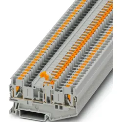 Knife disconnect terminal, push-in connection, 0.34-4.0 mm², 2 pole, 16 A, 6 kV, gray, 3210157